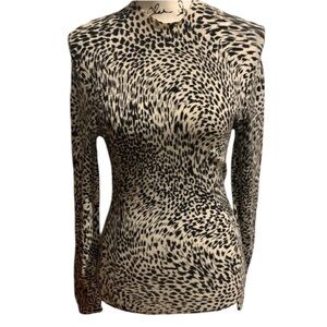 Henny Animal Print Turtleneck Sweater